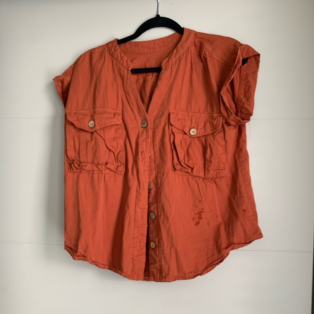Orange Button Down Shirt
